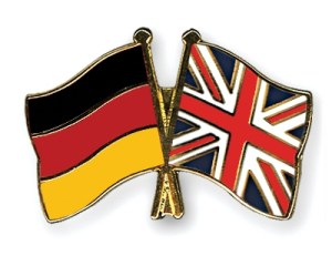 Flags of Germany and Great Britain